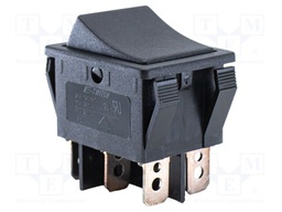 ROCKER; DPDT; Pos: 2; ON-ON; 16A/250VAC; black; Rcont max: 20mΩ; R5