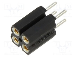 Socket; pin strips; female; PIN: 4; straight; 2.54mm; THT; 2x2; H: 7mm