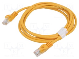 Patch cord; U/UTP; 5e; stranded; CCA; PVC; orange; 2m; 26AWG; Cores: 8