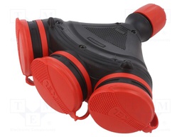 Connector: AC supply; female; socket; 2P+PE; 250VAC; 16A; for cable