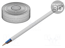 Wire; YDY; round; solid; Cu; 2x2,5mm2; PVC; white; 450/750V; 100m