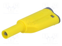Plug; 4mm banana; 36A; 1kVAC; yellow; 56mm; 2.5mm2