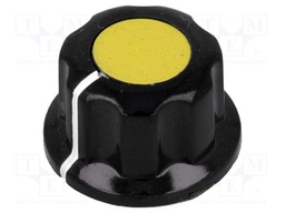 Knob; with flange; bakelite; Shaft d: 6.35mm; Ø16.5x11mm; yellow