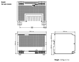 Power supply: switched-mode; 600W; 24VDC; 24÷28VDC; 25A; OUT: 1