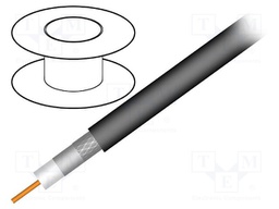 Wire: coaxial; RG11; 1x75Ω; solid; Cu; PVC; black; 305m