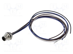 Connector: M12; socket; male; straight; with lead; PIN: 5; 0.34mm2