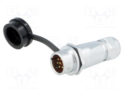 Plug; male; SF12; PIN: 7; IP67; 4÷6.5mm; 5A; soldering; for cable