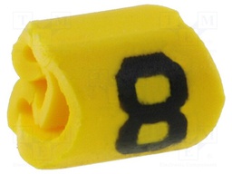 Markers for cables and wires; Label symbol: 8; 1÷3mm; PVC; yellow
