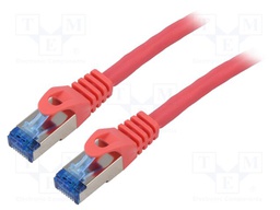 Patch cord; S/FTP; 6a; stranded; CCA; LSZH; red; 10m; 26AWG; Cores: 8