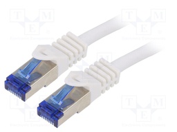 Patch cord; S/FTP; 6a; stranded; Cu; LSZH; white; 5m; 26AWG; -20÷75°C