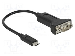USB to RS232 converter; D-Sub 9pin plug,USB C plug; 0.25m
