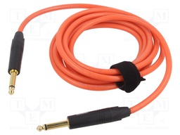Cable; Jack 6,3mm 2pin plug,both sides; 3m; orange; 0.25mm2