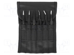 Kit: tweezers; Pcs: 6; for precision works; ESD
