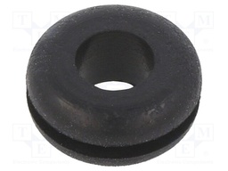Grommet; Ømount.hole: 9.53mm; Øhole: 6.35mm; rubber; black