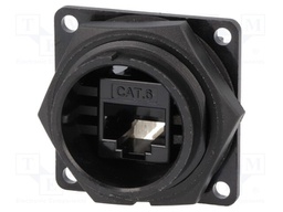 Socket; RJ45; DC; PIN: 8; Cat: 6; Layout: 8p8c; Locking: bayonet; IDC