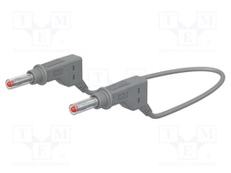 Test lead; 19A; banana plug 4mm,both sides; Len: 1.5m; grey