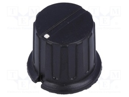 Knob; with flange; bakelite; Shaft d: 6.35mm; Ø19.5x20mm; black