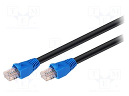 Patch cord; U/UTP; 6; CCA; PE; black; 15m; RJ45 plug,both sides