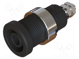 Laboratory connector: 4mm banana; socket; 1kV; 25A; black