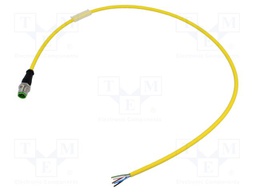 Connection lead; M12; PIN: 5; straight; 0.6m; plug; 125VAC; 4A; 7000