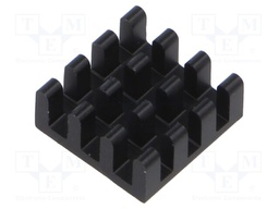 Heatsink: extruded; grilled; black; L: 14mm; W: 14mm; H: 6mm; anodized