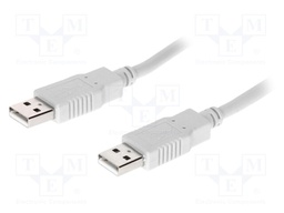 Cable; USB 2.0; USB A plug,both sides; 5m; grey; Core: CCA