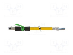 Patch cord; wires,RJ45 plug; 5e; stranded; Cu; PUR; yellow; 10m