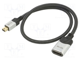 Cable; DisplayPort 1.4,HDCP 2.2; 0.5m; black; Insulation: PVC