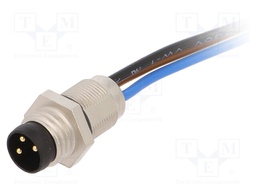 Connector: M8; male; PIN: 3; for panel mounting,rear side nut