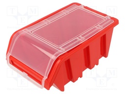 Container: cuvette; red; 195x120x90mm; TRUCK PLUS; BINEER