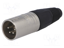 Plug; XLR; male; PIN: 4; straight; for cable; soldering; 10A; 3.5÷8mm