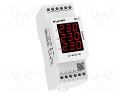 Voltmeter; digital,mounting; 40÷400V; for DIN rail mounting