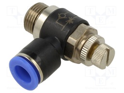 Throttle-check valve; -0.95÷15bar; nickel plated brass,PBT