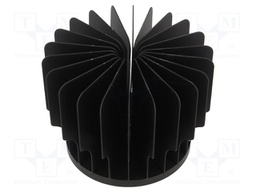 Heatsink: moulded; LED; black; H: 60mm; 2.1K/W; aluminium; anodized