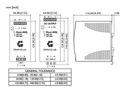 Power supply: switching; for DIN rail; 90W; 24VDC; 3.8A; IP20; 3kV
