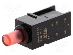 Switch: push-button; Pos: 2; DPDT; 0.5A/60VAC; 0.5A/60VDC; red; 8N