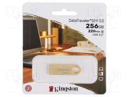 Pendrive; USB 3.2 Gen 1; 256GB; R: 220MB/s; W: 100MB/s; golden
