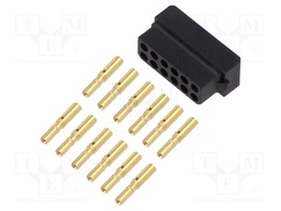 Rectangular Connector, Datamate L-Tek M80 Series, 12 Contacts, Receptacle, 2 mm, Crimp, 2 Row