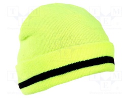 Cap; two-layer,furlined; yellow; acrylic; Size: 57-61; 12pcs.