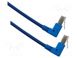 Patch cord; F/UTP; Cat: 6; RJ45 down angled plug,both sides; Cu