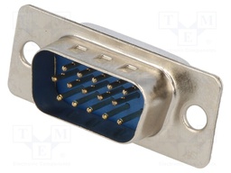 D-Sub HD; PIN: 15; plug; male; straight; soldering; for cable