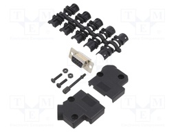 D-Sub; PIN: 9; plug; female; soldering; for cable; black
