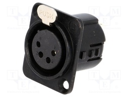 Socket; XLR; female; PIN: 4; straight; soldering; silver plated; 50V