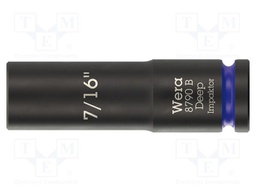 Socket; 6-angles,inch,socket spanner,impact; HEX 7/16"; 3/8"