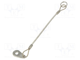 Retaining cable; with mounting tab and key ring; PVC; L: 150mm