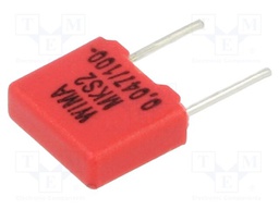 Capacitor: polyester; 47nF; 63VAC; 100VDC; 5mm; ±10%; 2.5x6.5x7.2mm