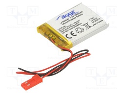 Re-battery: Li-Po; 3.7V; 1000mAh; cables,JST SYP-02T-1 socket