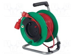 Extension lead; 3G1.5mm2; Sockets: 1; PVC; red; 25m; 16A