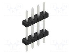 Connector: pin strips; pin header; male; PIN: 4; 2mm; THT; 1x4; 100V
