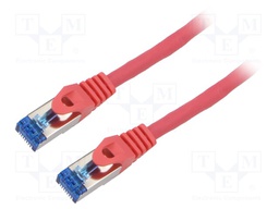 Patch cord; S/FTP; 6a; stranded; CCA; LSZH; red; 20m; 26AWG; Cores: 8